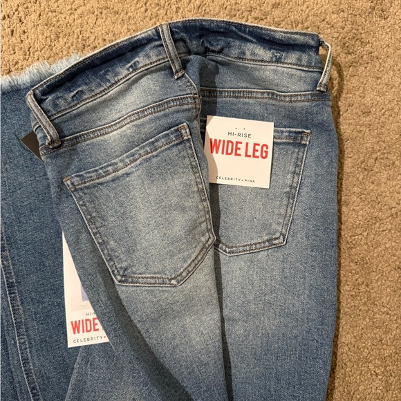 Celebrity Pink Blue Flare Jeans with Vintage Wash - Picture 2 of 2